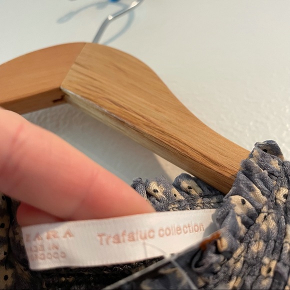 Zara Trafaulic Smocked Neck Floral Shirt Dress - Picture 3 of 6